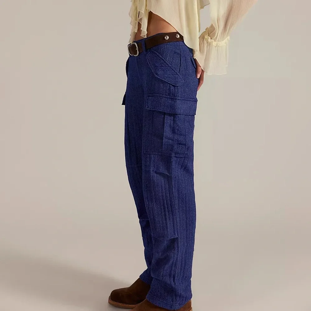 FREE PEOPLE We The Free Last Catch Pants NWT Navy Blue